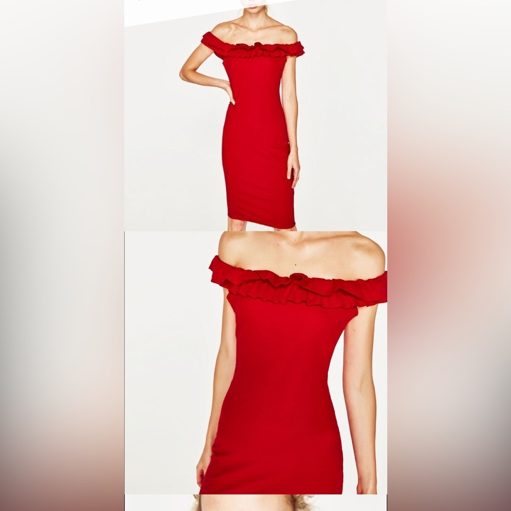 Zara trafaluc spring summer 2017 red dress